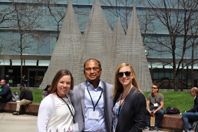 Dr. Brittnea Adcock, Dr. Sanchayan Debnath, and Dr. Nikki Davidson out and about in Toronto during the 2018 PAS Conference.