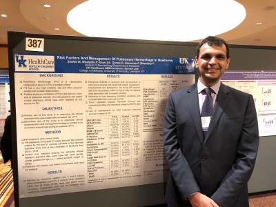 Dr. Muhammad Shahid presenting his research poster on  The Management of Pulmonary Hemorrhage in Newborns at the Southern Society for Pediatric Research (SSPR) in New Orleans on February 22, 2018