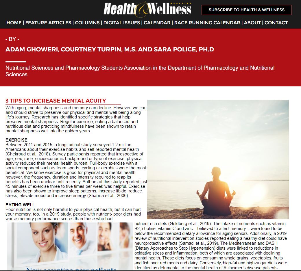 new Health and Wellness article by NSPS student, in the February 2020 issue.JPG