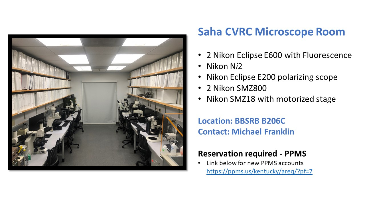 Description of Saha CVRC microscope room