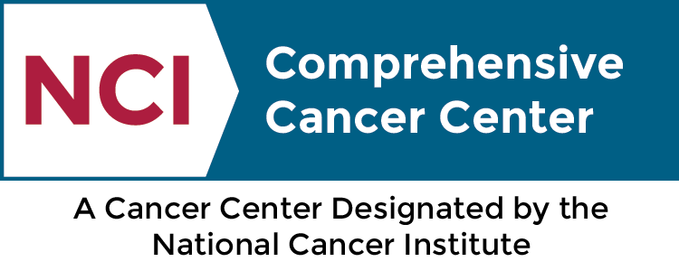 NCI: Comprehensive Cancer Center logo - A cancer center designated by the national cancer institute