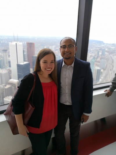 Dr. Brittnea Adcock and Dr.  Sanchayan Debnath in Toronto at the 2018 PAS Conference.