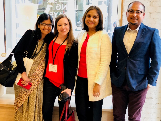 Dr. Nirmala Desai, Dr. Brittnea Adcock, Dr. Aparna Patra, and Dr. Sanchayan Debnath visiting the CN Center in Toronto during the 2018 PAS Conference. 