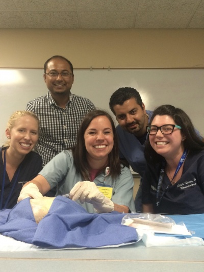 2016 New Fellow Orientation - Lines and Chest Tubes Lab  Dr. Kelsey Montgomery, Dr. Brittnea Adcock, Dr. Ali Slone, Dr. Elie Abu Jawdeh and Dr. Sanchayan Debnath