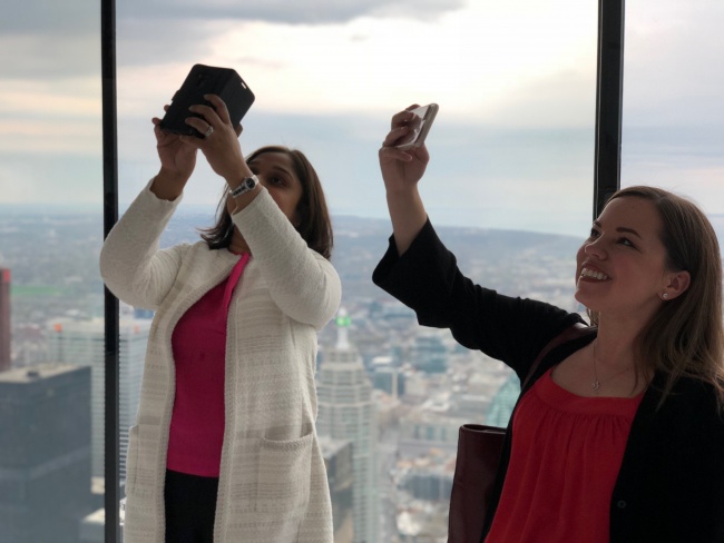 Dr. Aparna Patra and Dr. Brittnea Adcock found a great photo op while in Toronto at the 2018 PAS Conference.
