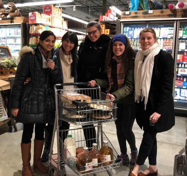 Pediatric Residents shopping for Thanksgiving Meals for local families in need