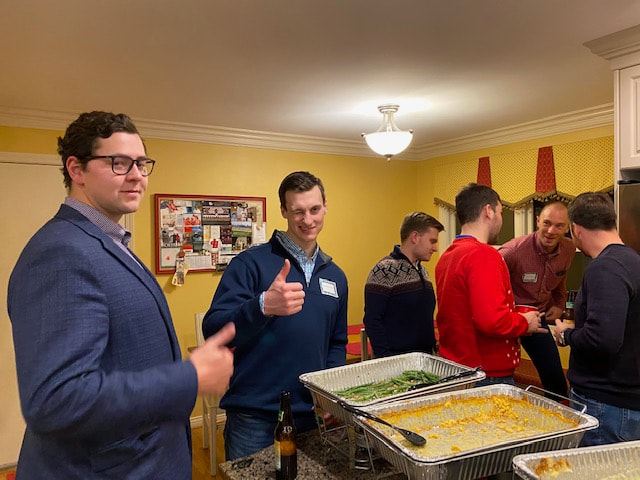 residents at holiday party