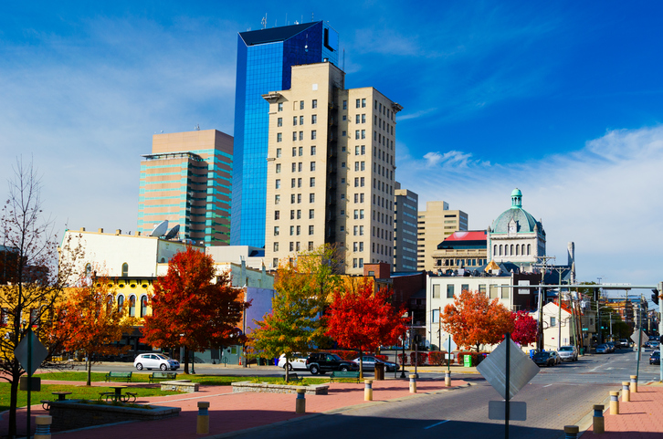 Downtown Lexington in the fall