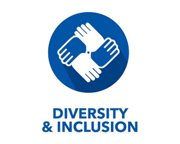 Diversity & Inclusion logo of four interlocking hands