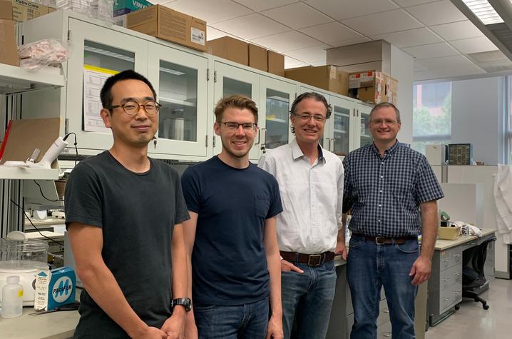 UK researchers (left to right) Tiantian Chen, Robert Murphy, Matthew Gentry and Craig Vander Kooi.