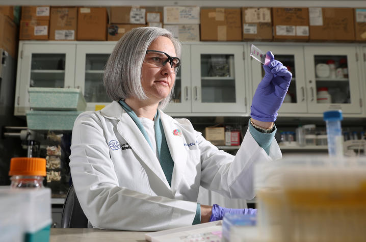 Jill Roberts, PhD, in her lab. 