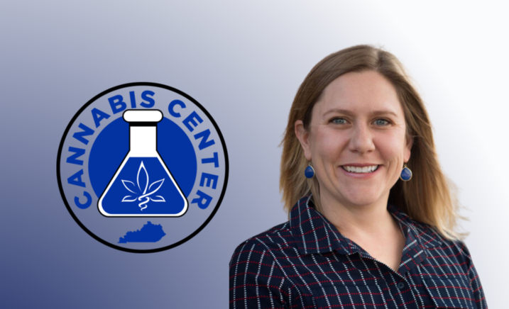 Ashley Brooks-Russell, PhD and the Cannabis Center logo