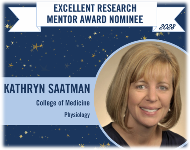 an award photo of SCoBIRC faculty member Dr. Kathryn Saatman 