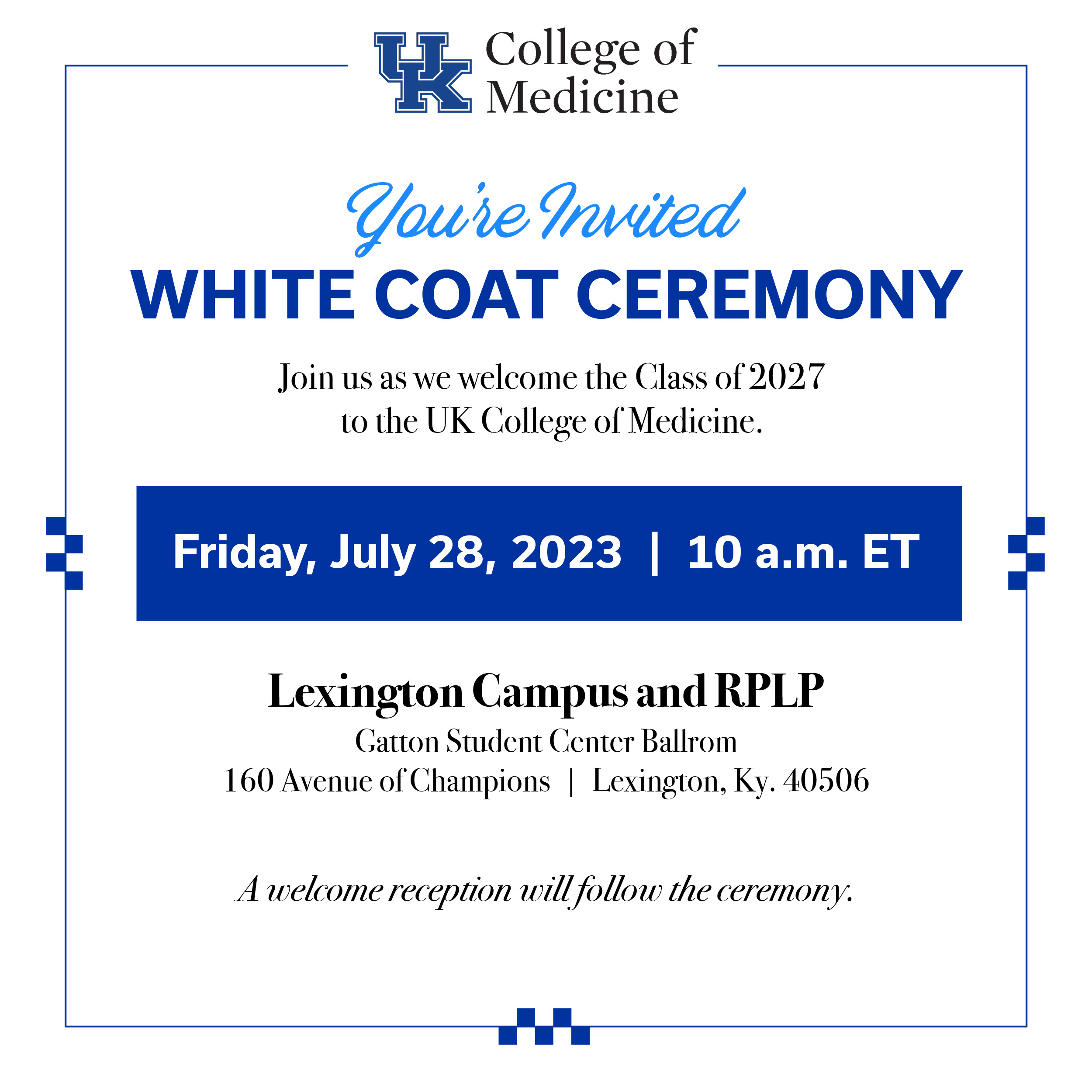 invitation to white coat ceremony