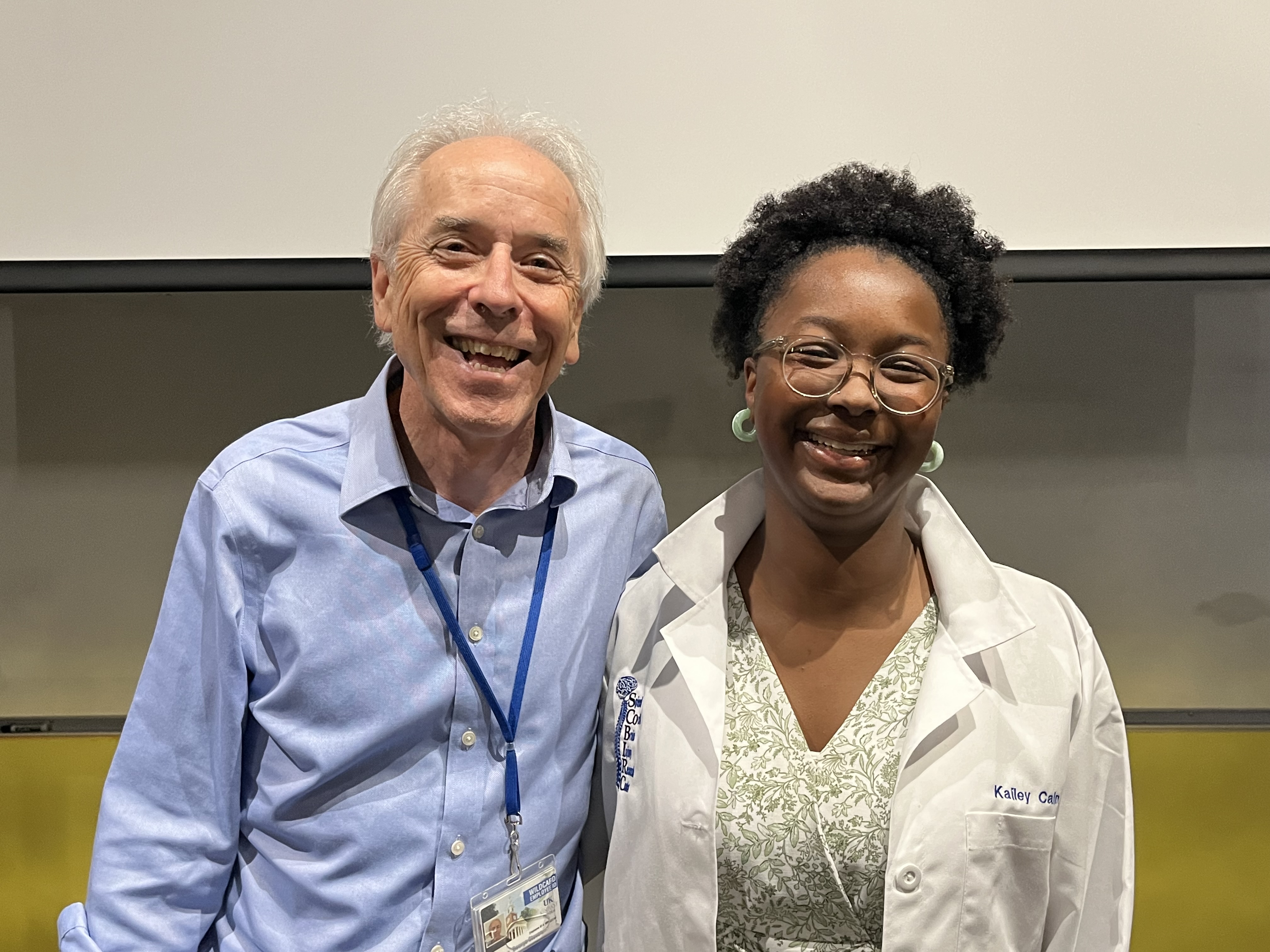 a photo of AARTS student Kailey Cain with mentor Dr. Steven Estus 