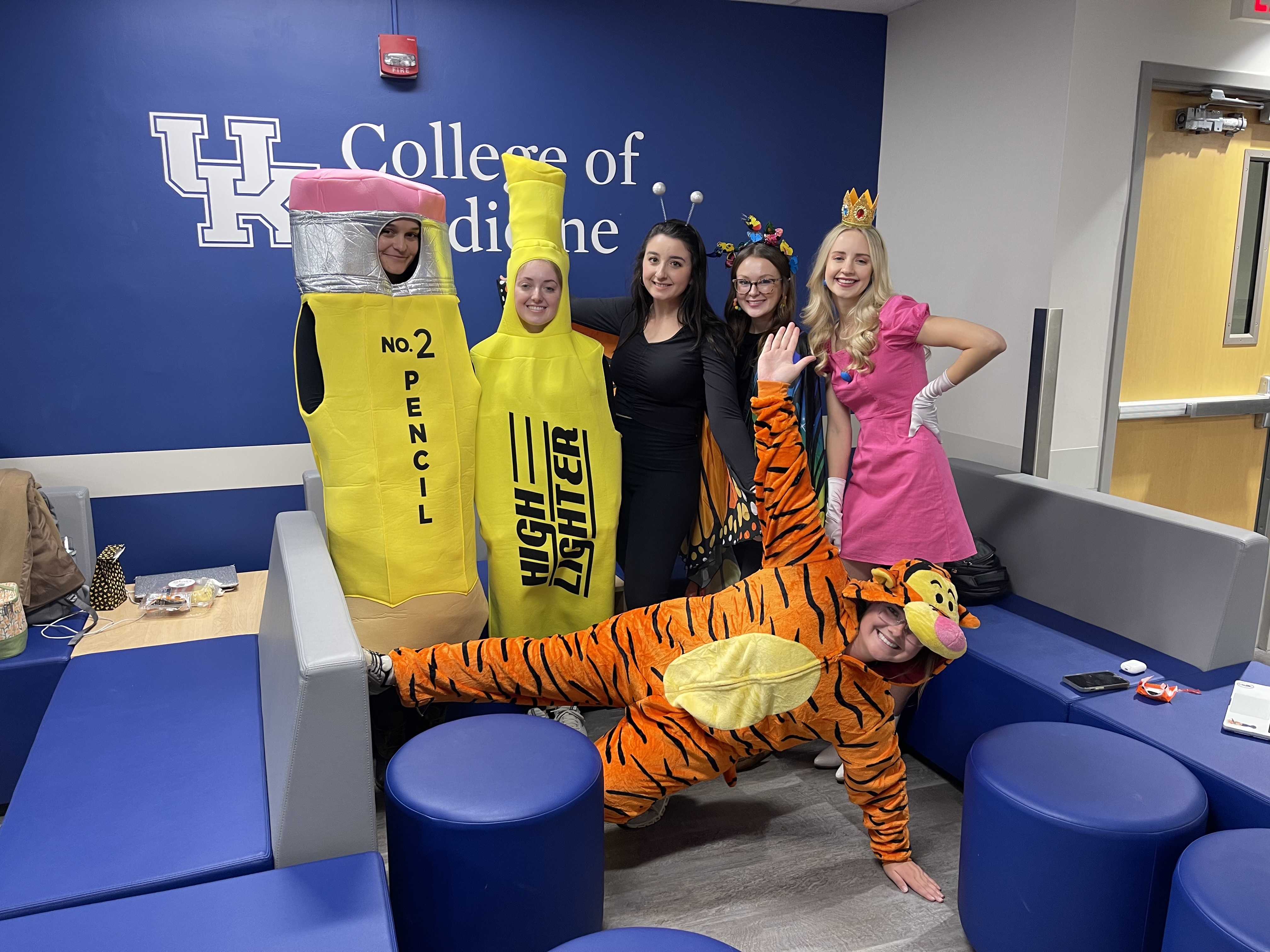 House students dressed in halloween costumes 
