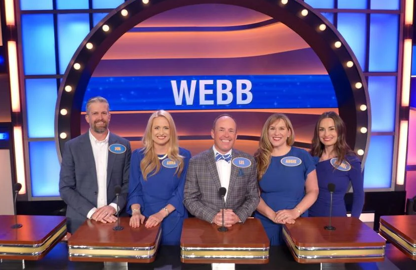 Webb family on set of Family Feud 