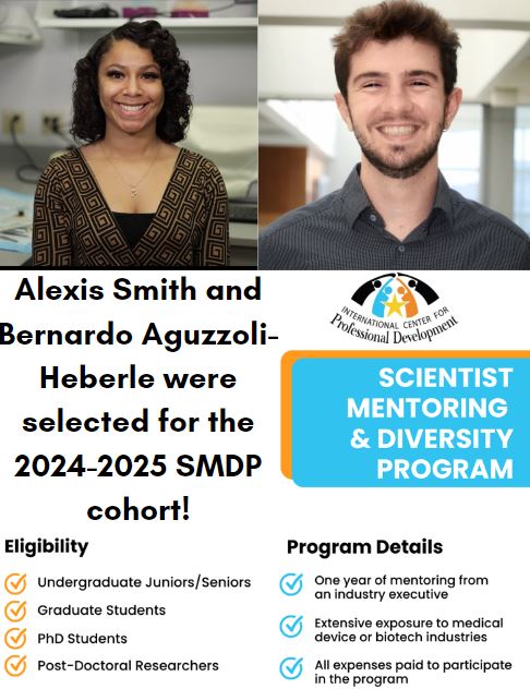 Alexis Smith and Bernardo Aguzzoli-Heberle were selected for the SMDP 2024-2025 cohort!