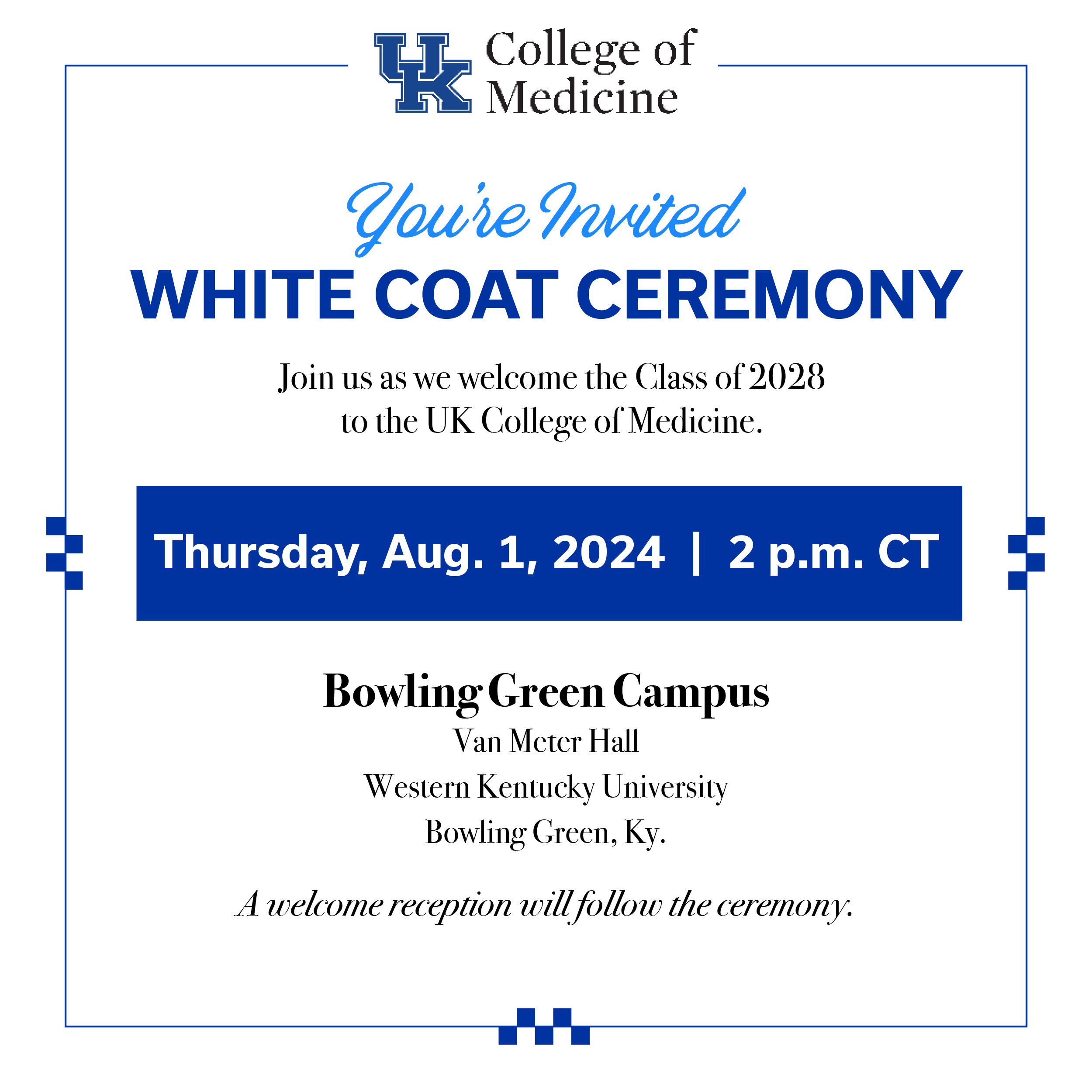 invitation graphic to white coat ceremony 