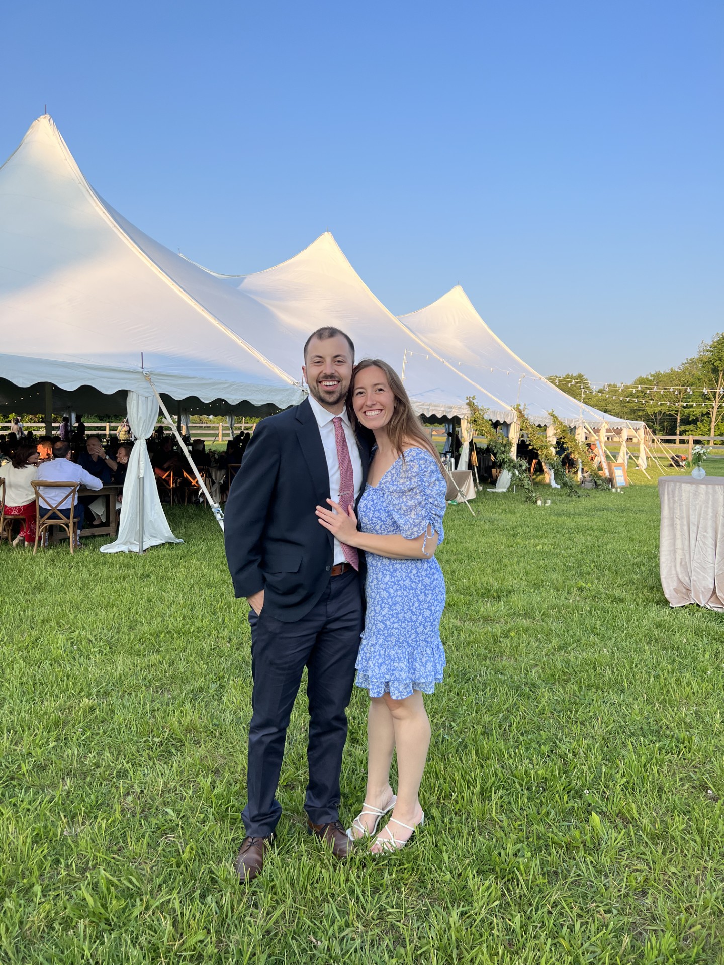 Andrew Kennedy and girlfriend at a wedding.