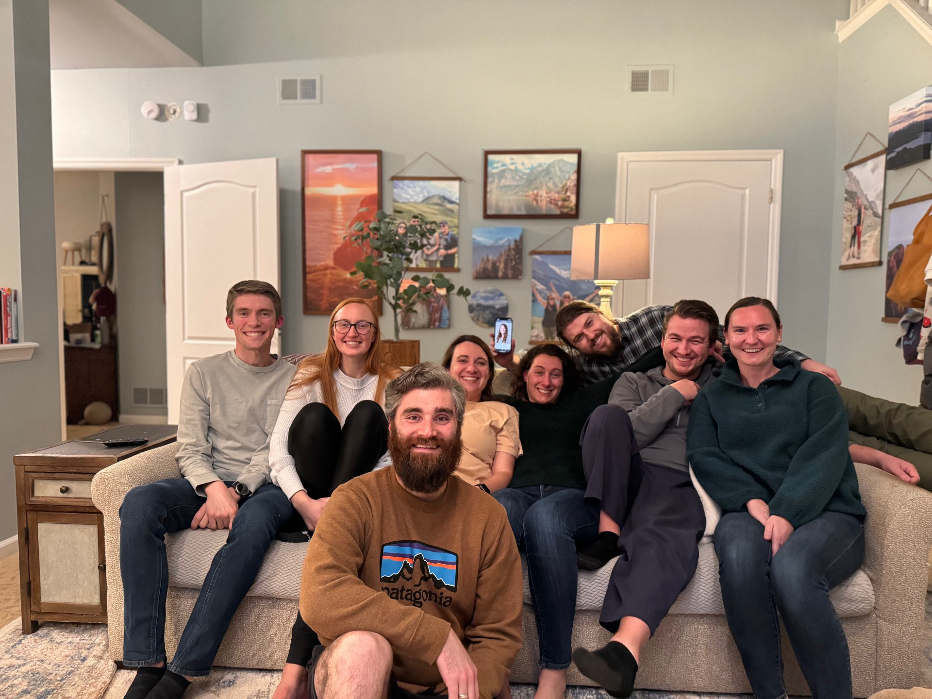 Joshua Morris and the other Med-Ped residents gathered together for a party