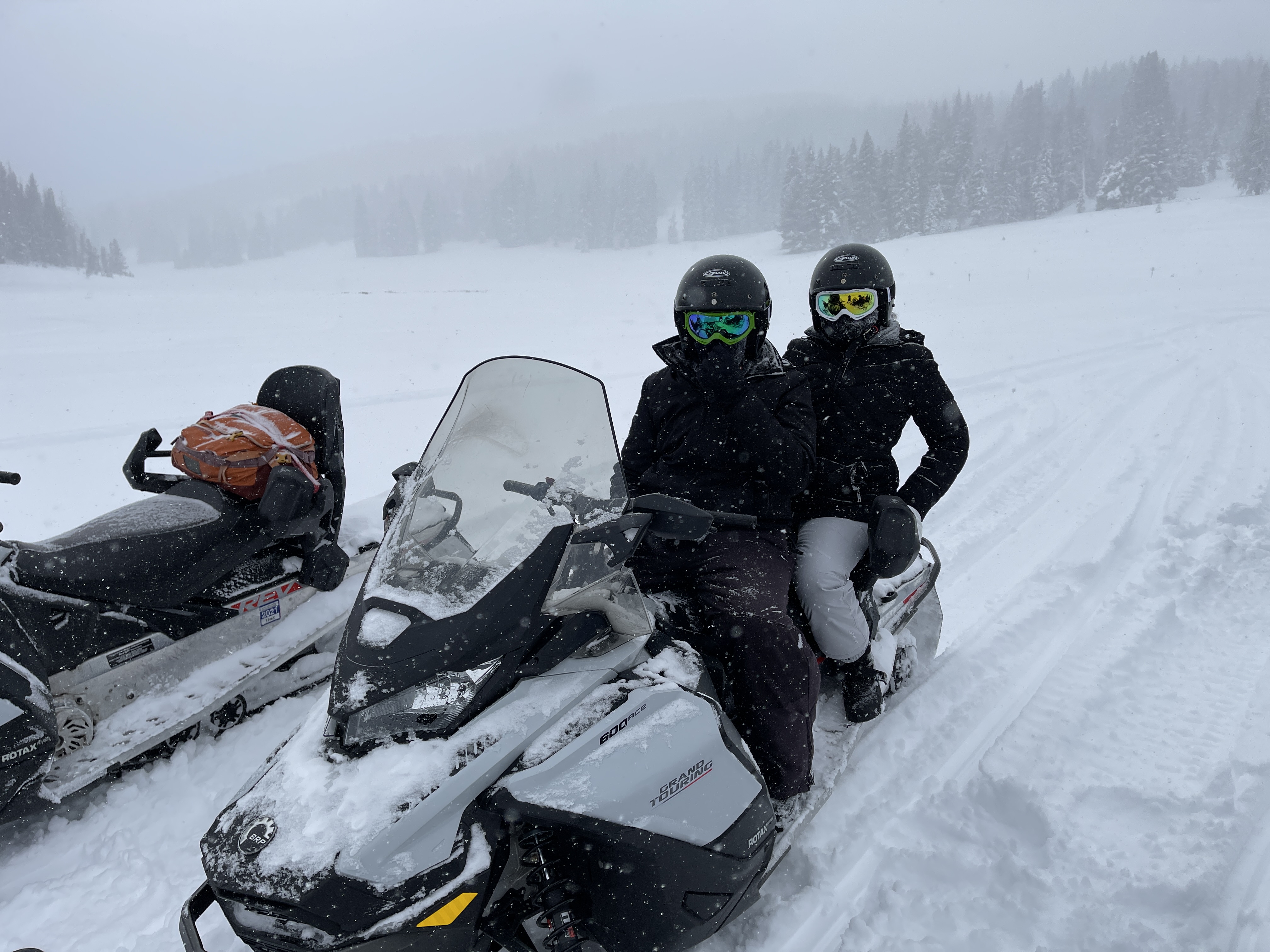 Zain Hassan on snowmobile