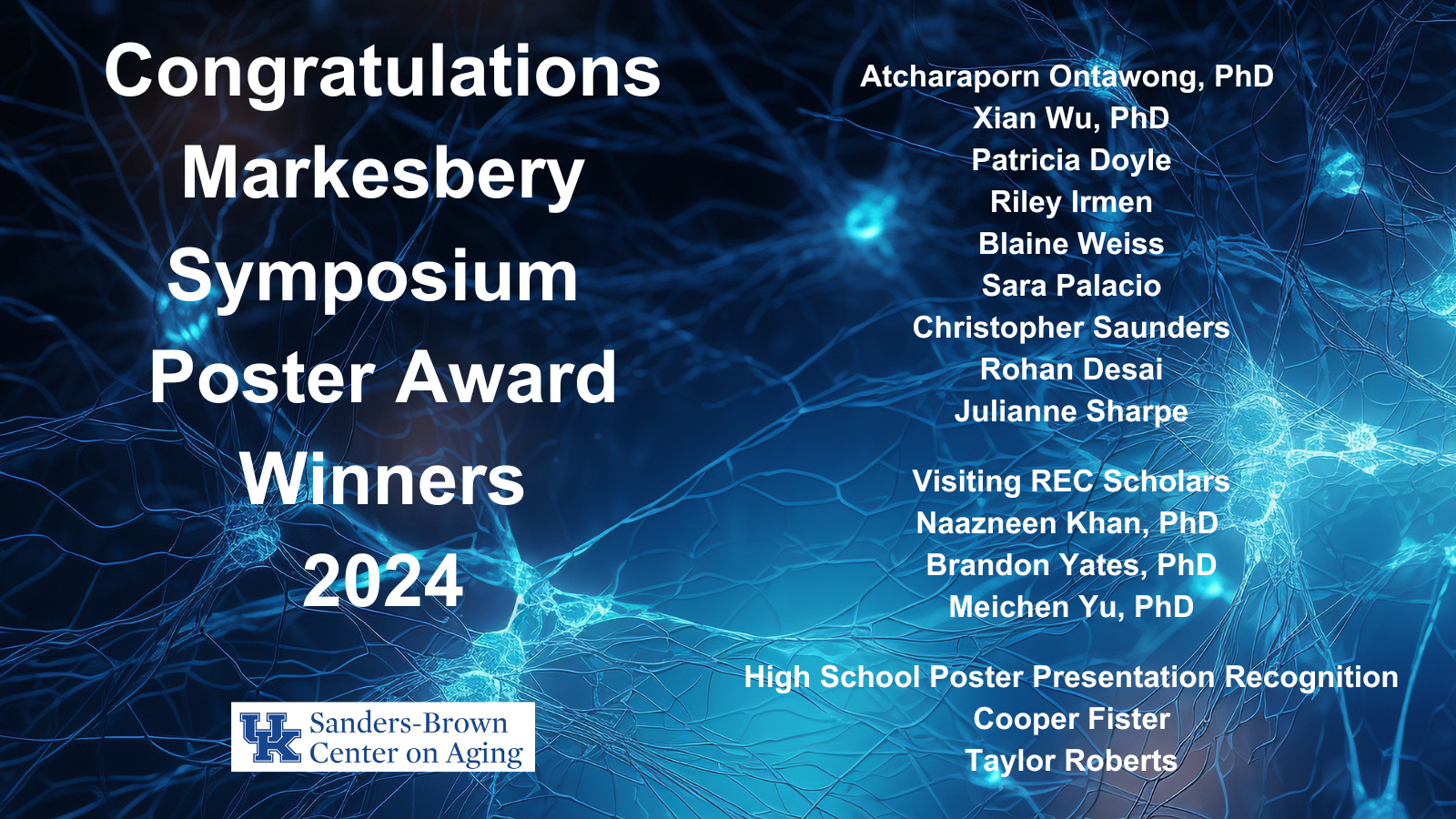 Congratulations Markesbery Winners 2024