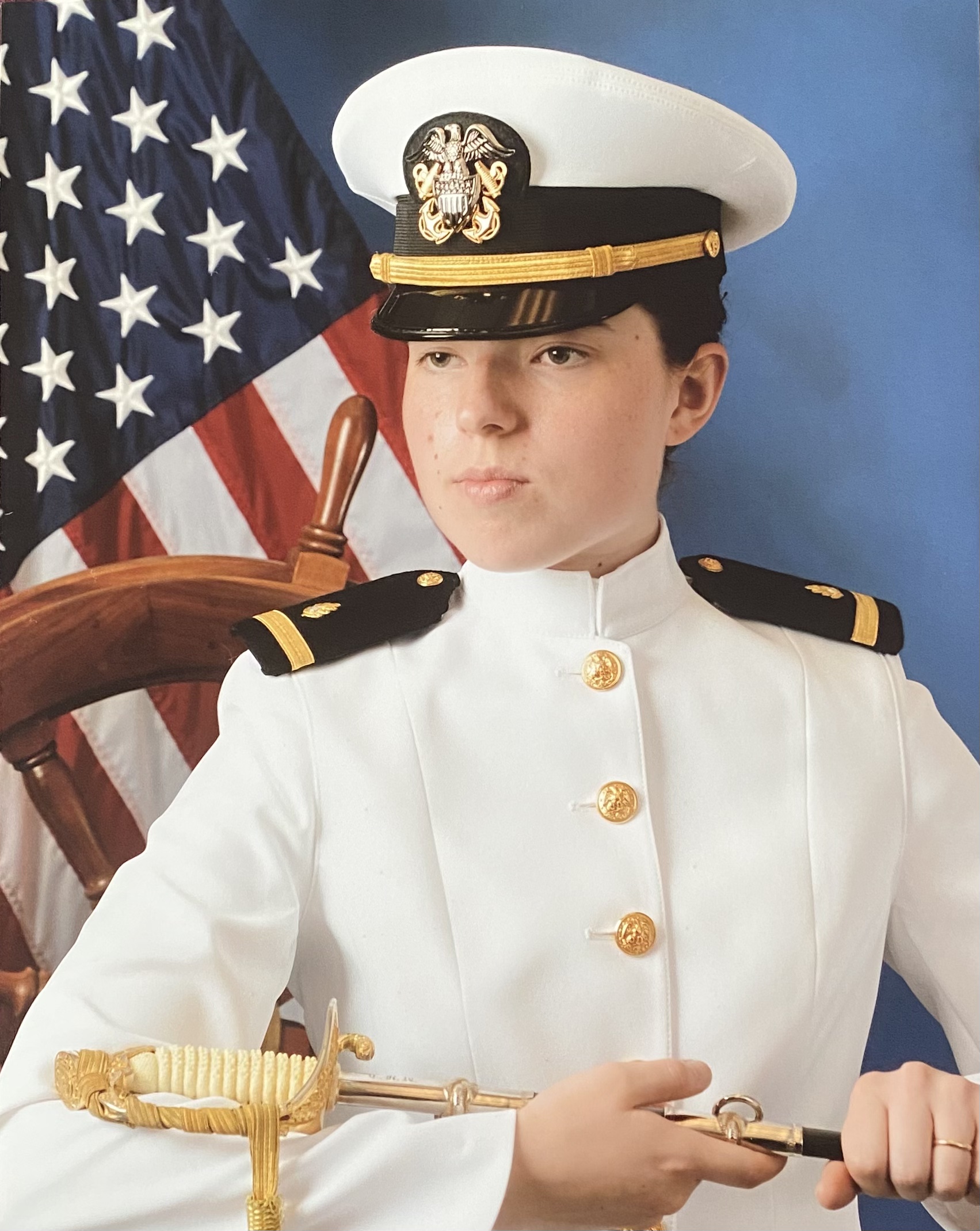 ENS Brownstead in naval whites