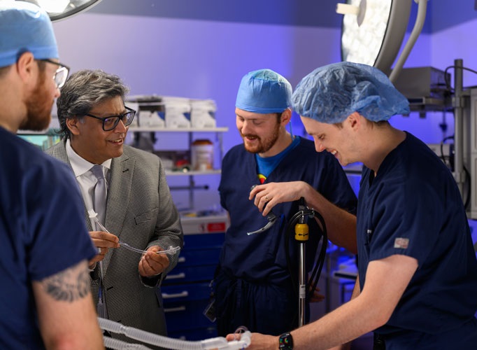 Doctors inside the simulation center 