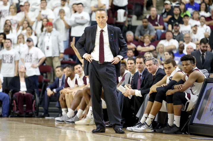 Billy Kennedy coached the Texas A&M Aggies from 2011 to ’19. During his time in College Station he was diagnosed with Parkinson’s disease. Photo by the Associated Press.