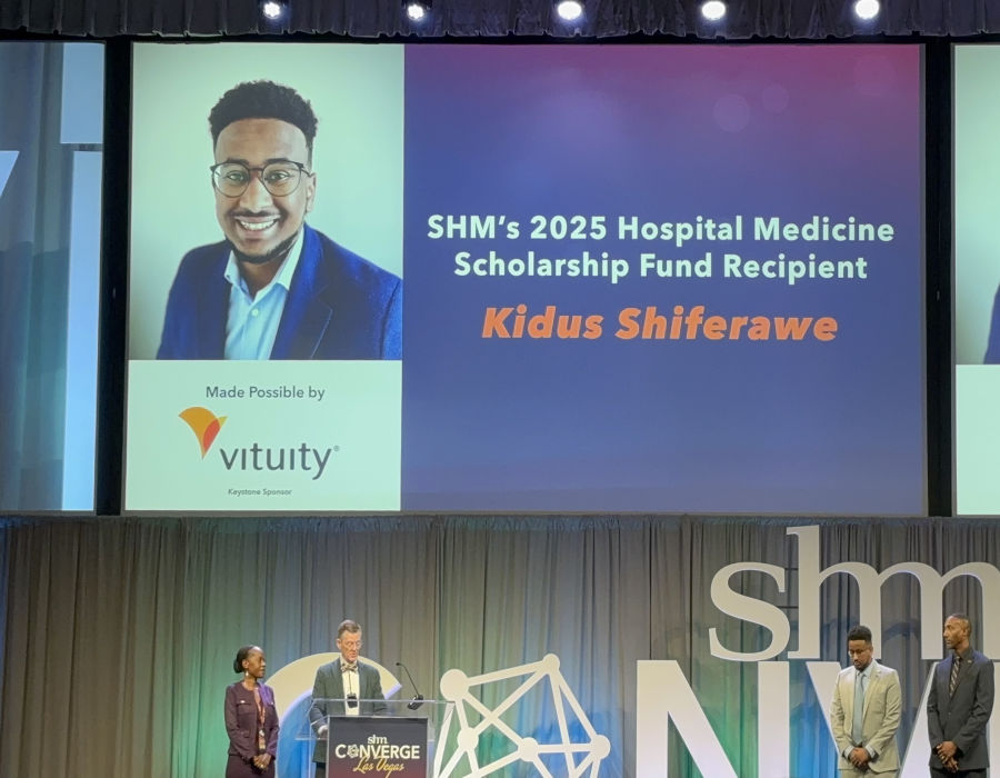 Kidus winning SHM award
