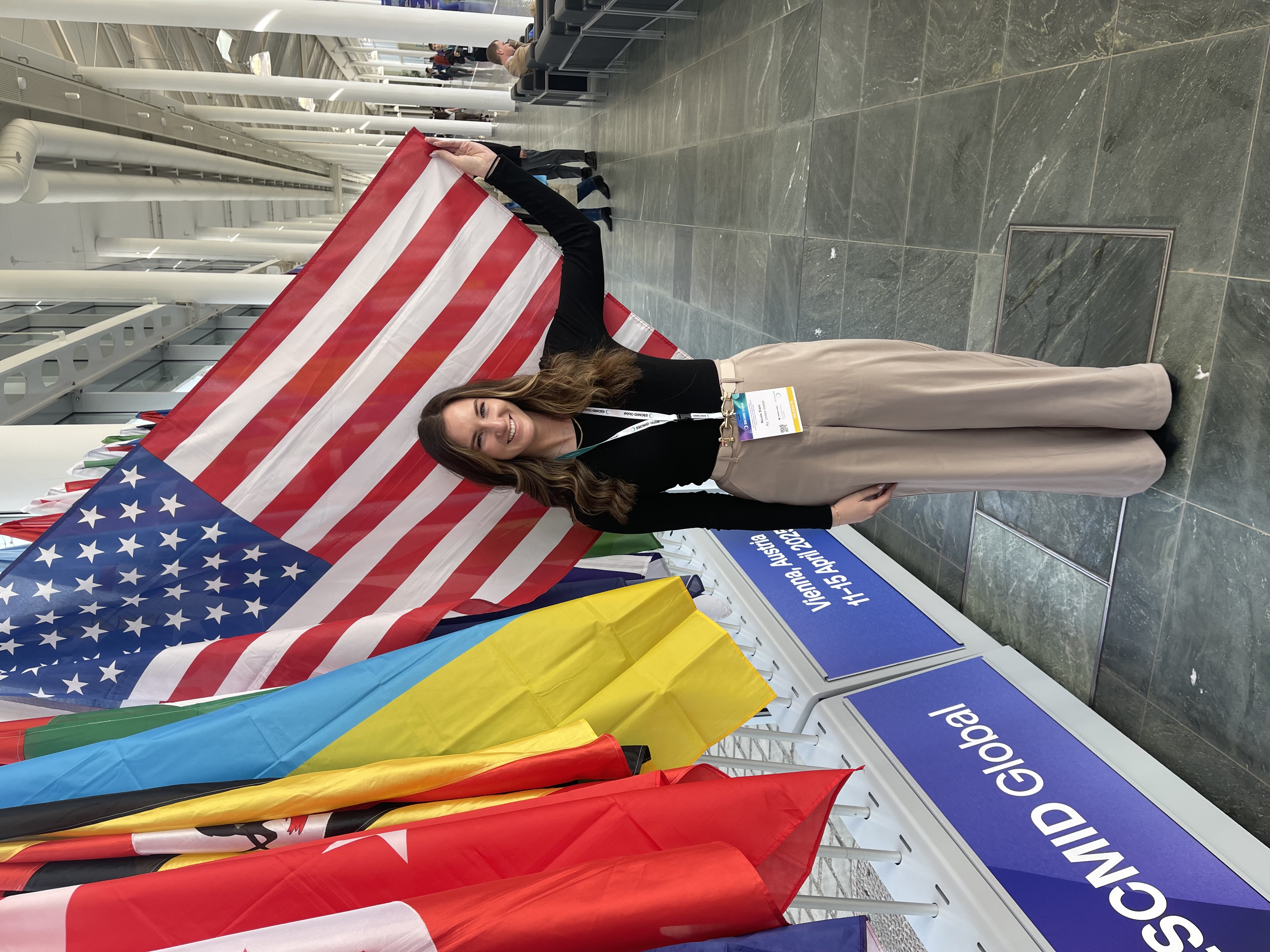 Nicole Slain represents CURE-KY abroad at ESCMID. 