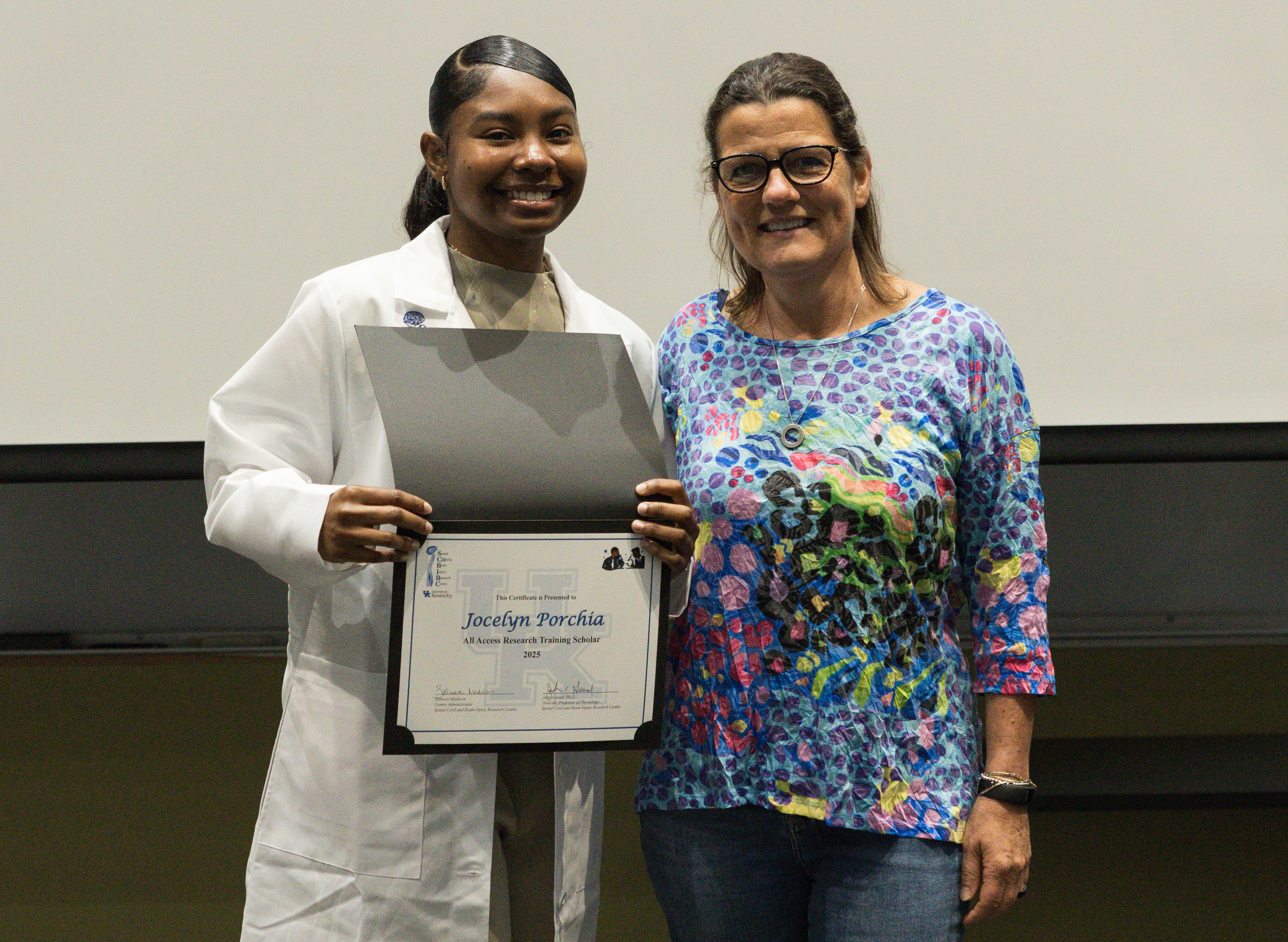 Jocelyn Porchia with Mentor Dr. Esther Dupont-Versteegen