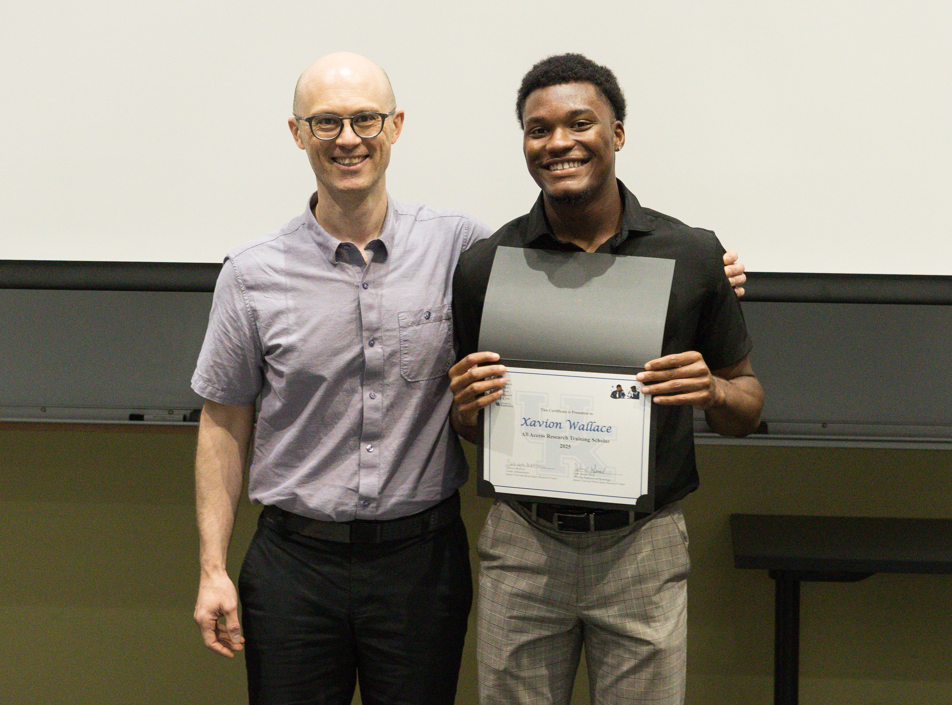 Xavion Wallace with Mentor Dr. Adam Bachstetter