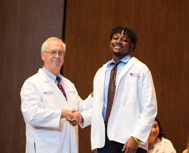 Chipper and student at WC ceremony