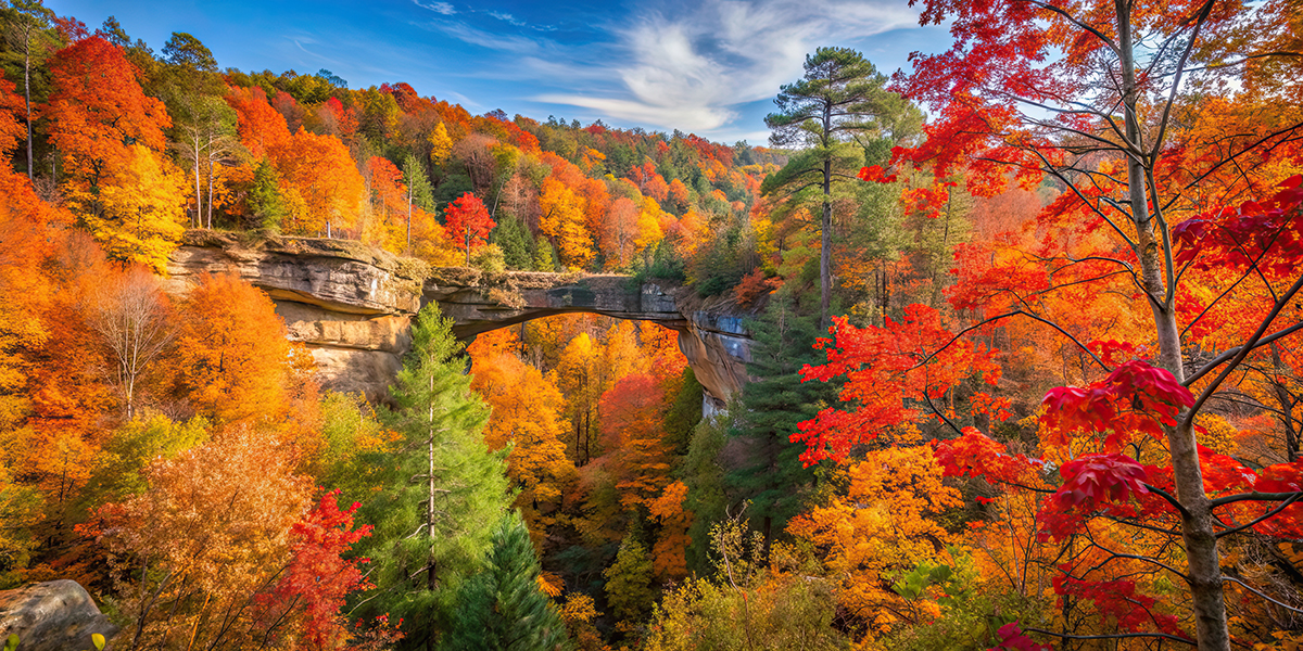 Autumn view of the Red River Gorge