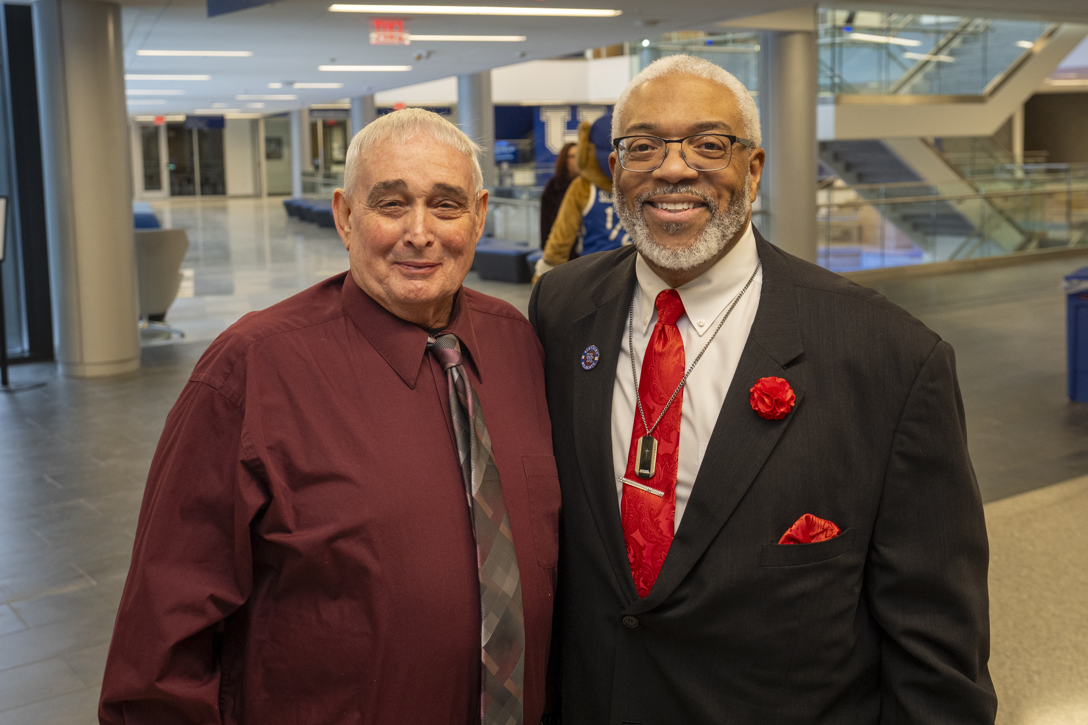Doctor Darwin Conwell smiles for a photo with a colleague