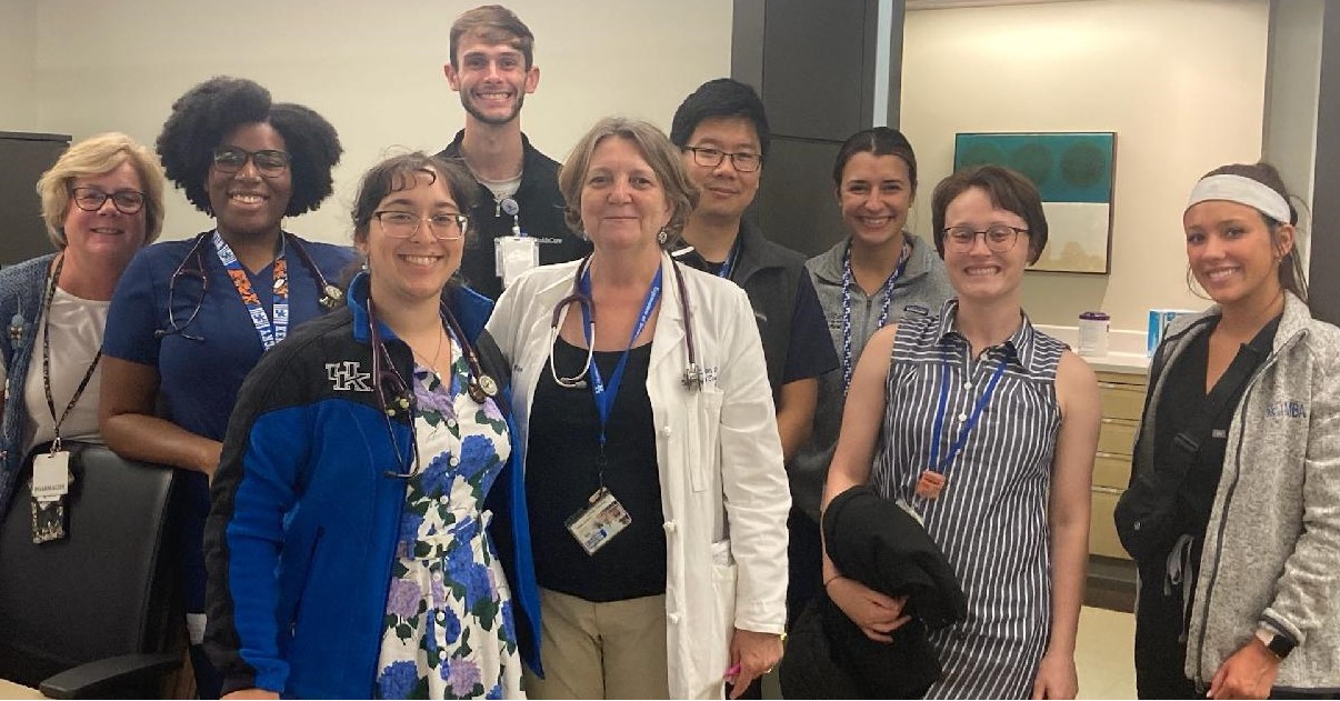 A photo of Infectious Diseases chief Alice Thornton and her team