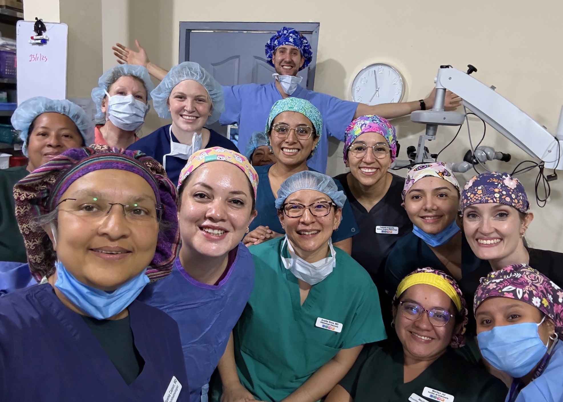UK and local Ophthalmologists providing their time to complete eye exams at Hospital de la Familia in Guatemala.