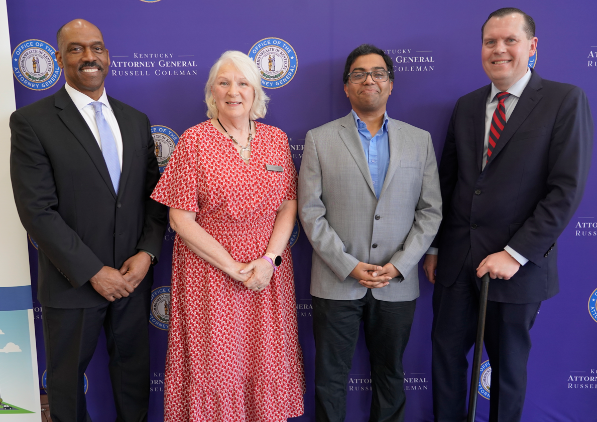 Christopher Evans (Chair & Executive Director of KYOAAC), Debbie Rains (Citizens at Large), Dr. Gopalkumar Rakesh, (UK Psychiatry); and Russell Coleman, (KY AG)