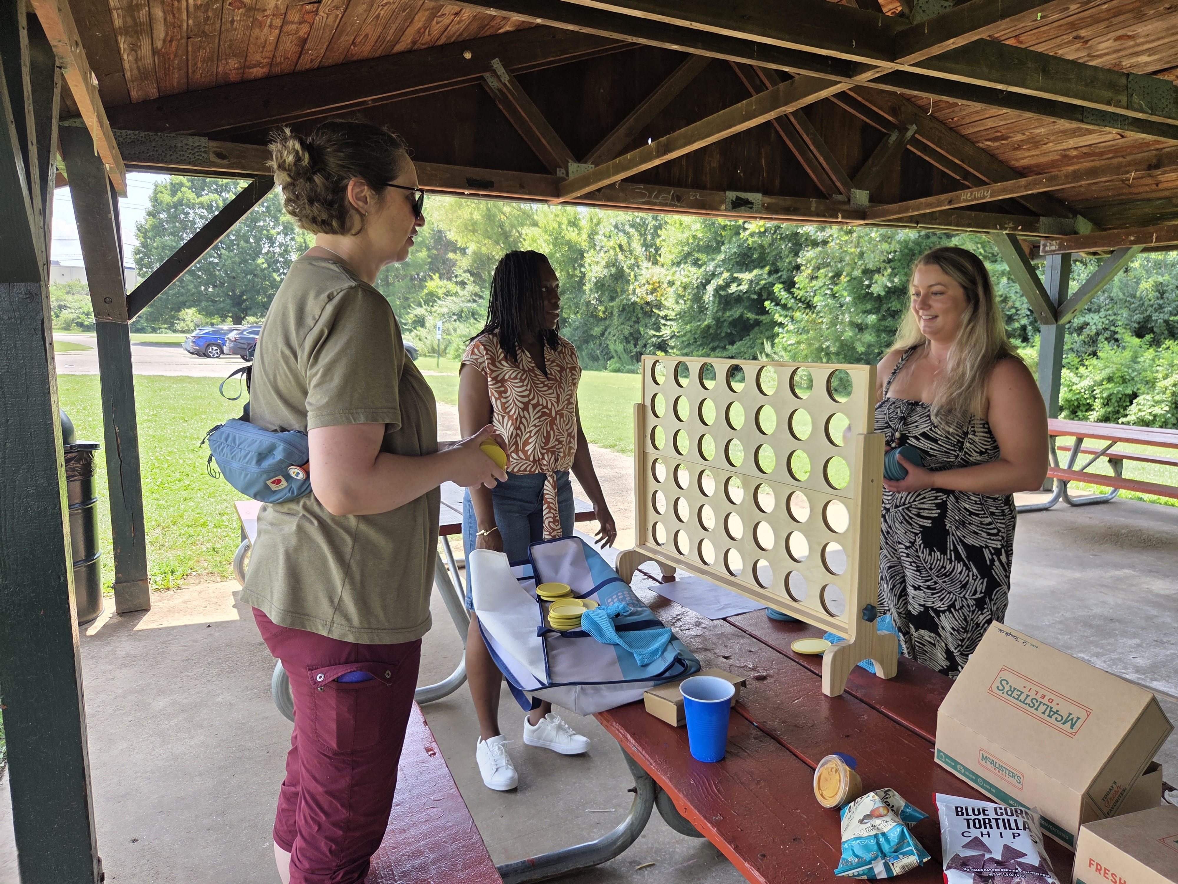 Faculty and residents play Giant Connect 4