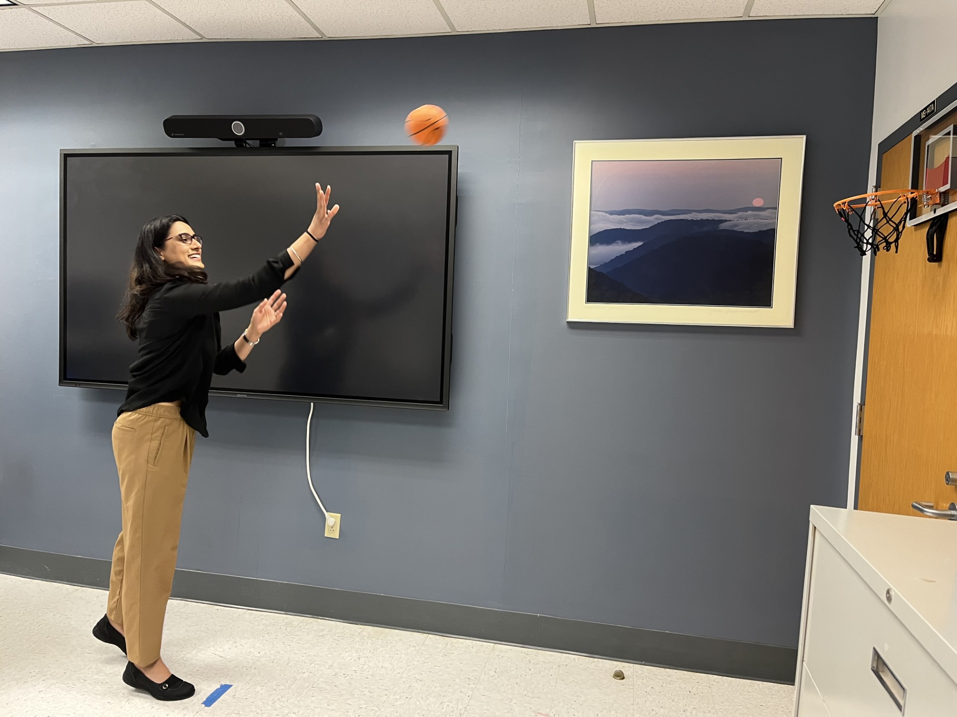 shooting basketball