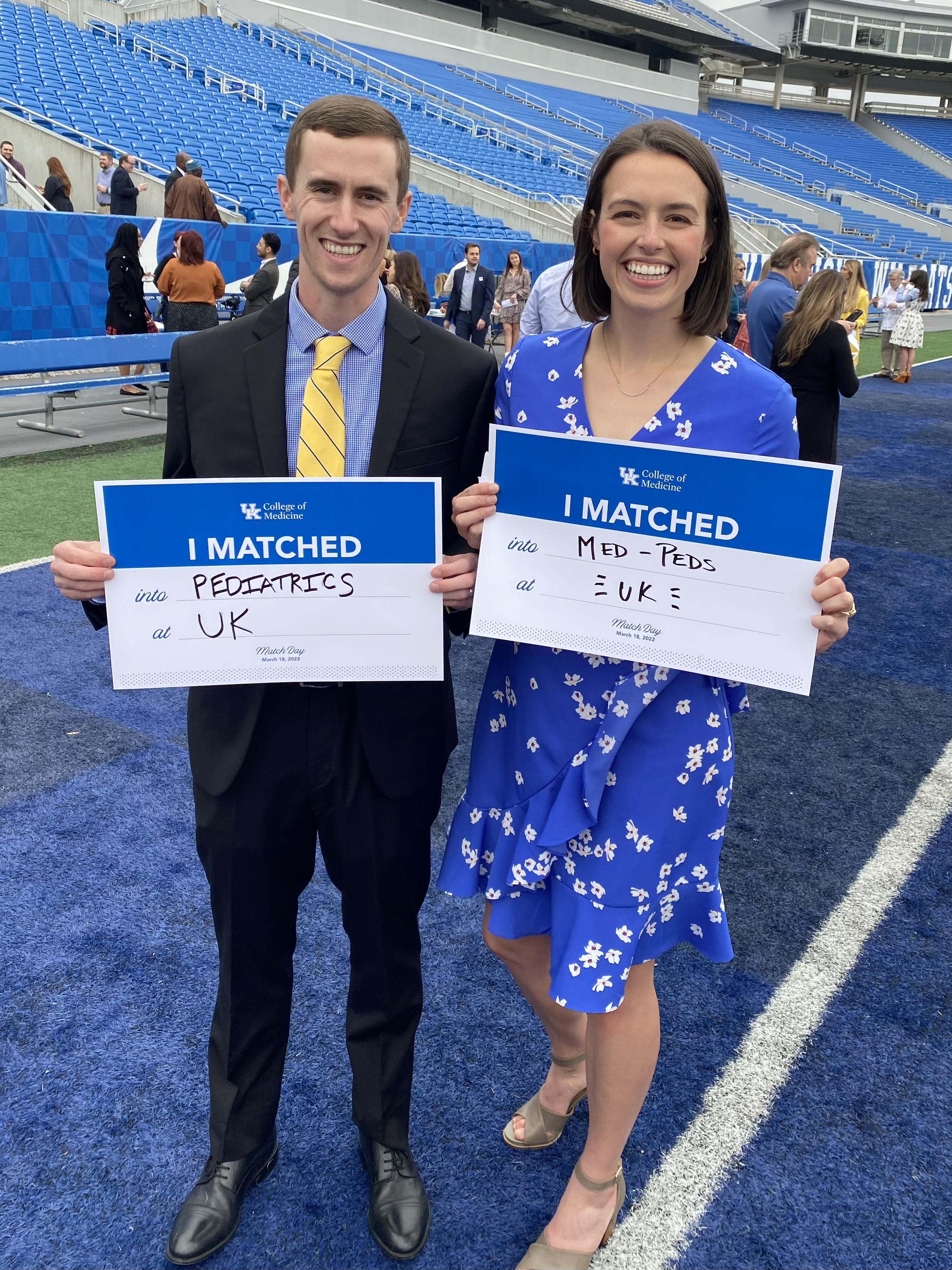 Kaylee Gouge, MD, and her husband on Match Day