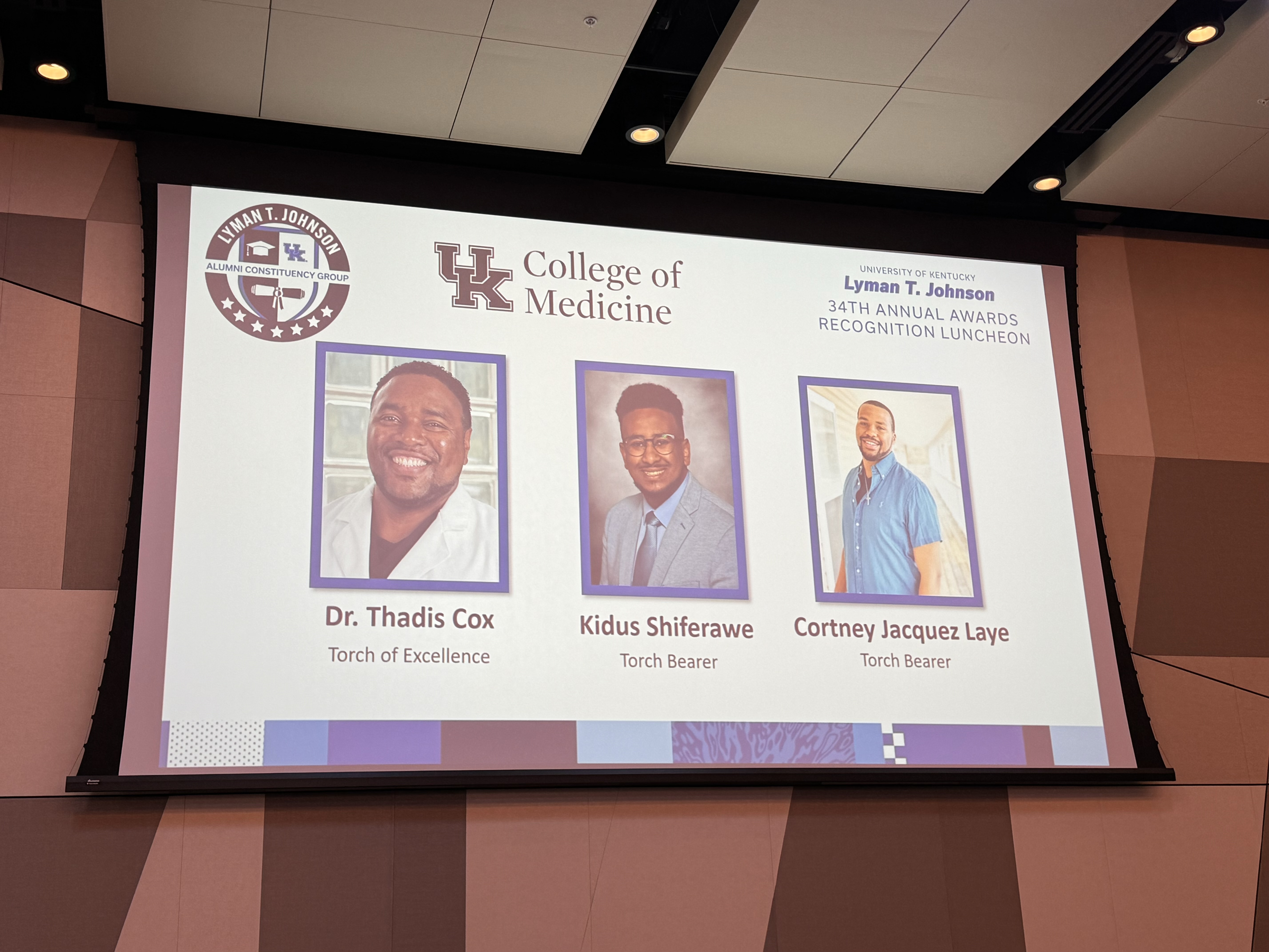 Slide of all 3 Lyman T Johnson 2025 awardees