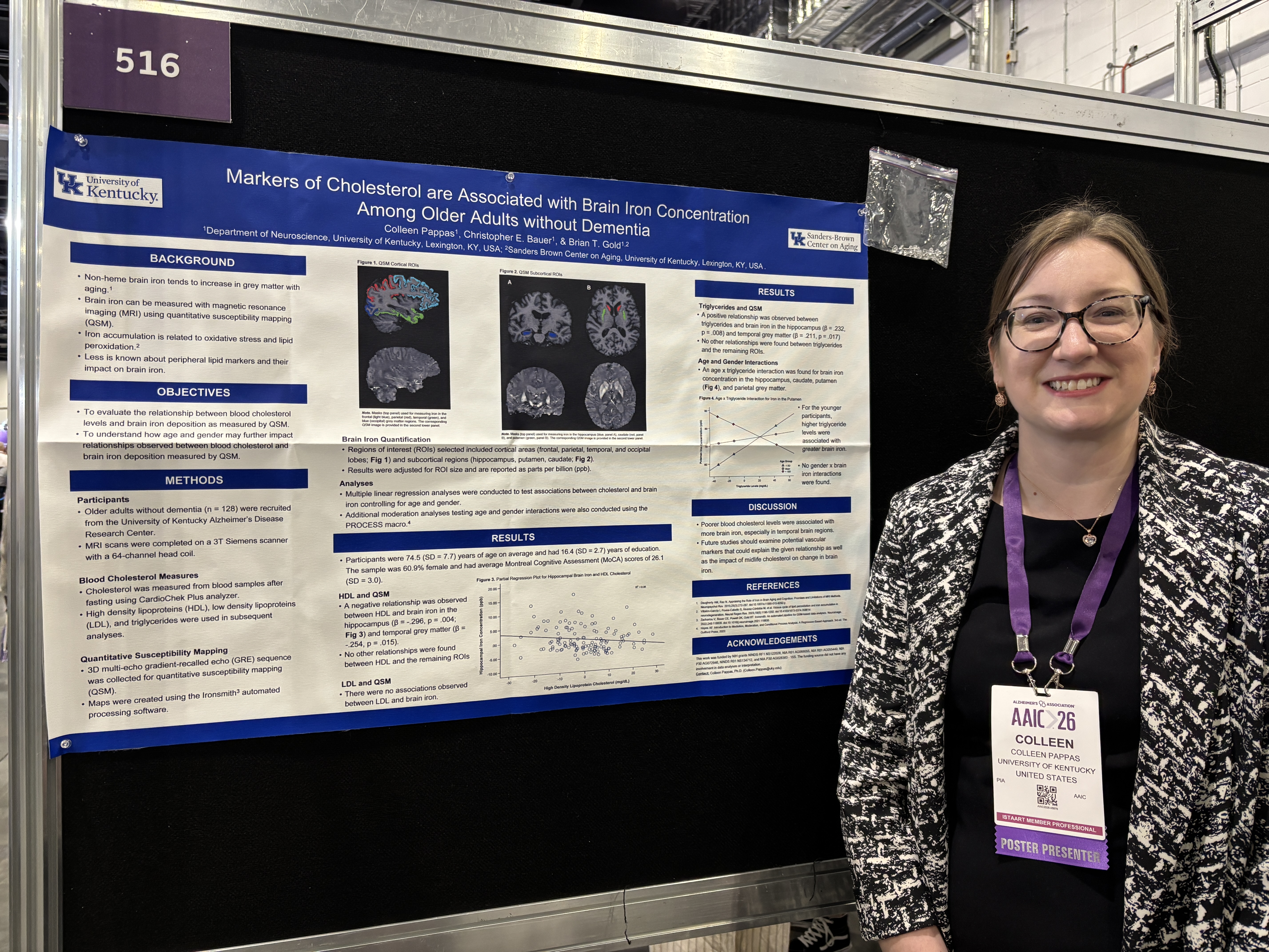 Colleen Pappas shares her research poster, "Markers Of Cholesterol Are Associated With Brain Iron Concentration Among Older Adults Without Dementia."