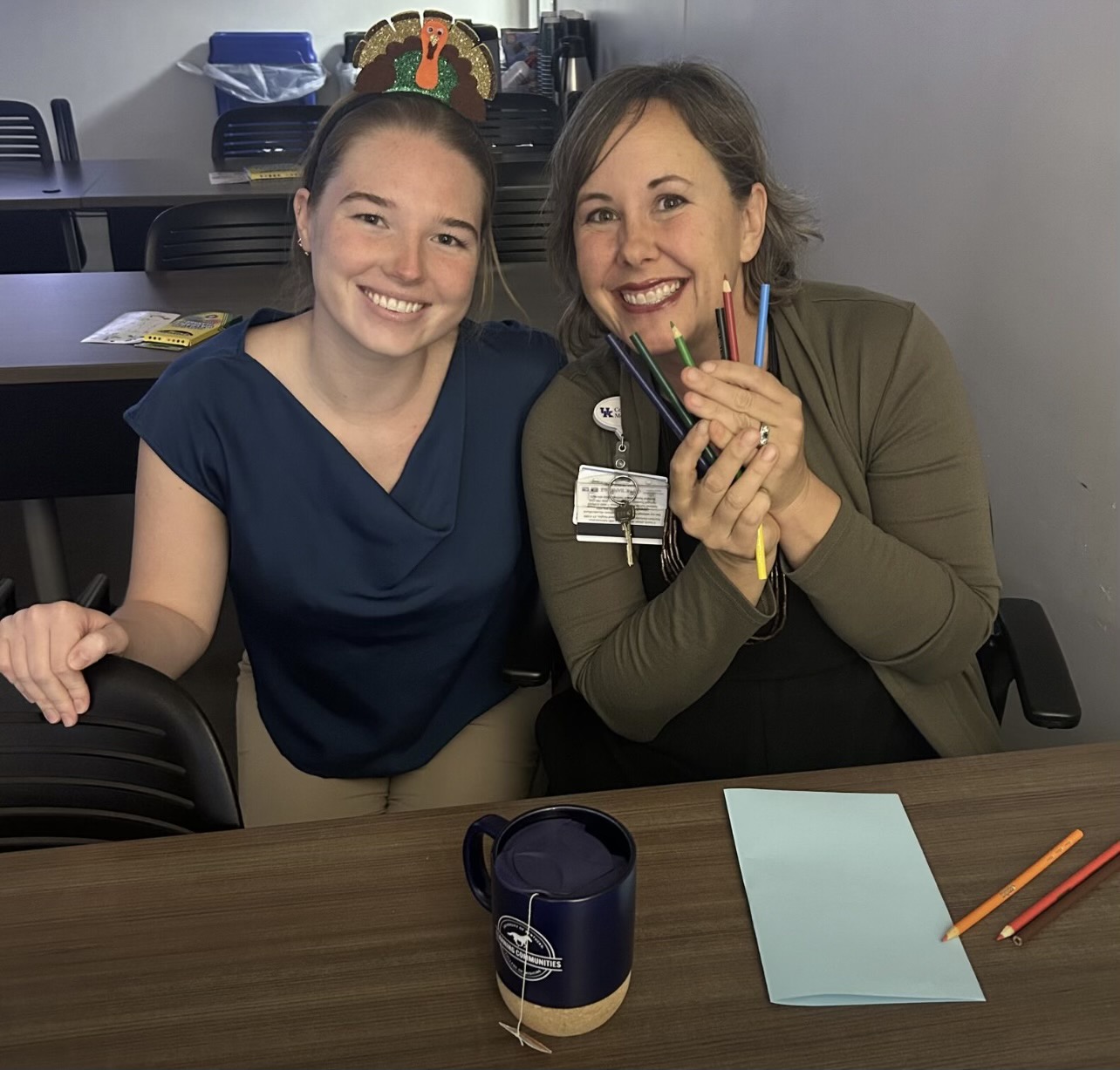 Students and faculty attend card making event