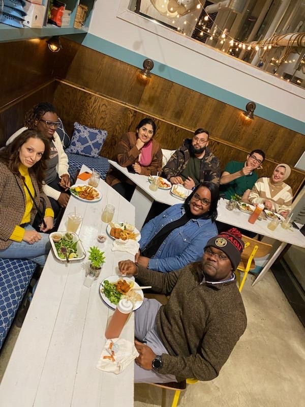 Residents and their spouse at dinner during CAP.