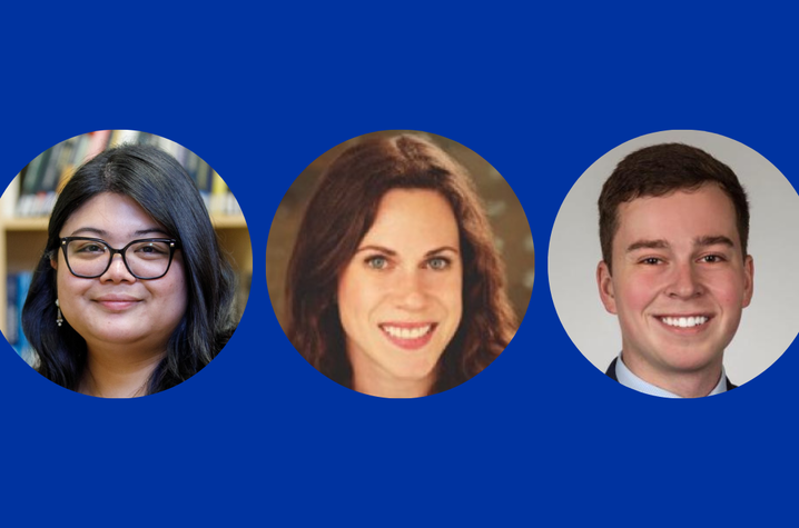From left, Mariel Bello, Ph.D.; Allison Glasser, Ph.D.; and Daniel McCalley, Ph.D.