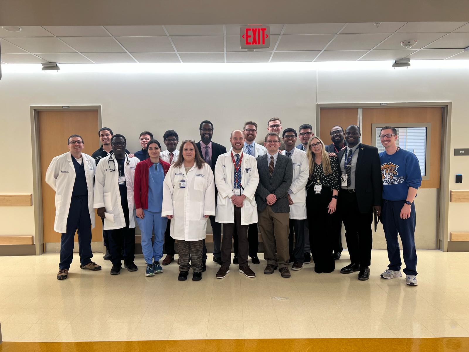 group photo of uk college of medicine radiology residents in the hospital