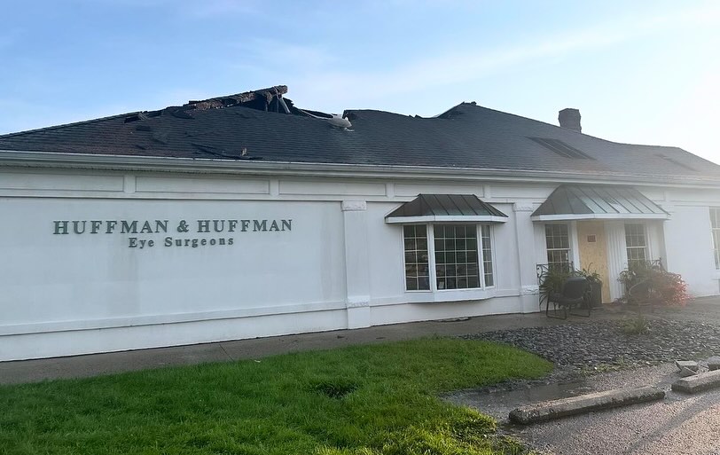 Huffman and Huffman damaged by fire (Photo by WLEX-18)